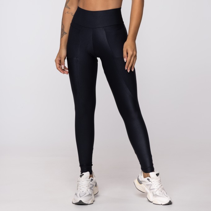 Calça Legging Preta Wonder com Bolso Lateral - GoMax