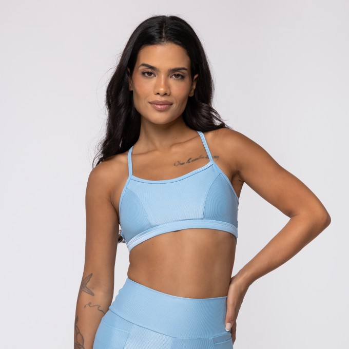 Top Cruzado  Azul Celeste Wonder