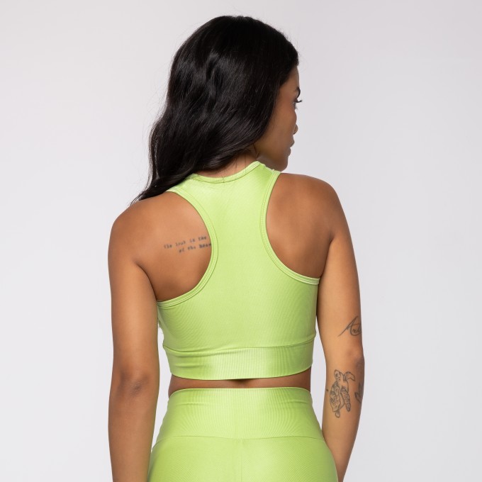 Top Nadador Verde Citrus Com Recorte Abaixo do Busto Wonder