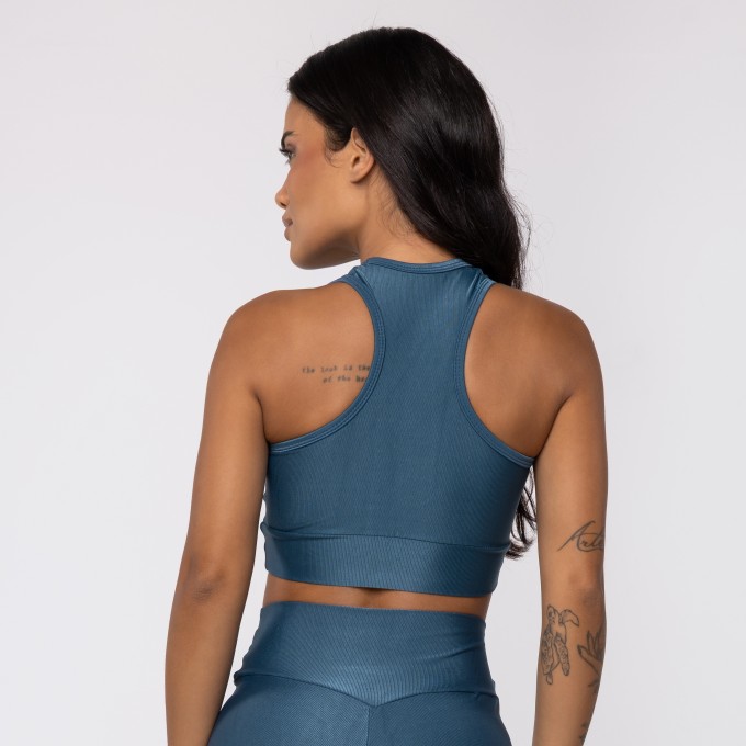 Top Nadador Azul Galáxia Com Recorte Abaixo do Busto Wonder