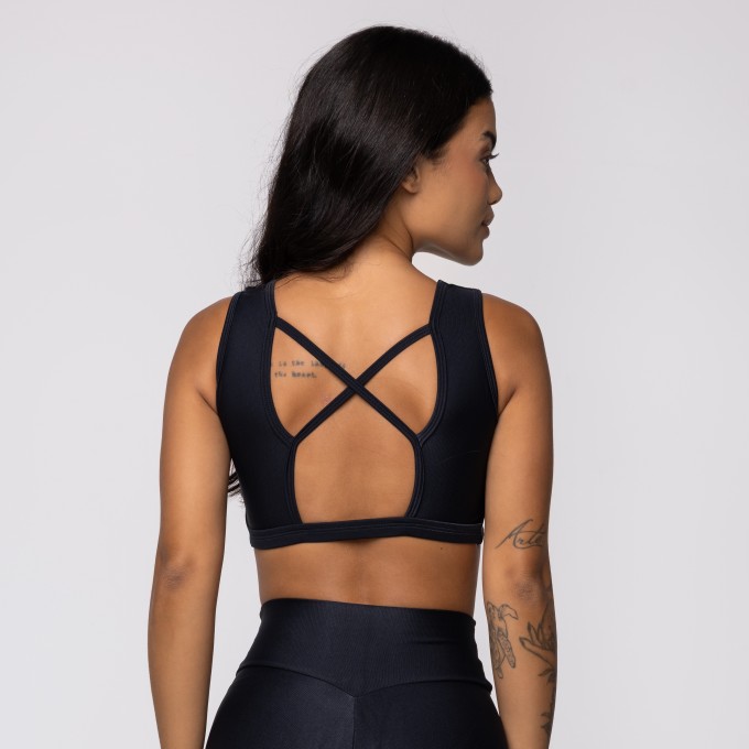 Top Preto Wonder Frente Torcida