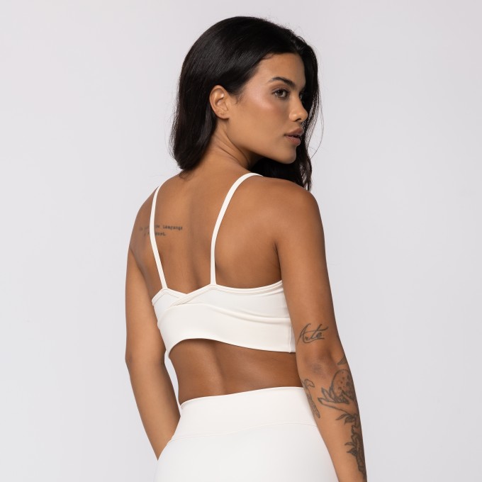 Top Off White Athletic Franzido em Poliamida