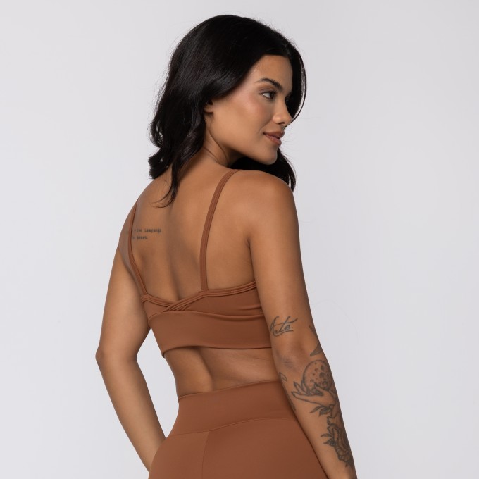 Top Nutella Athletic Franzido em Poliamida