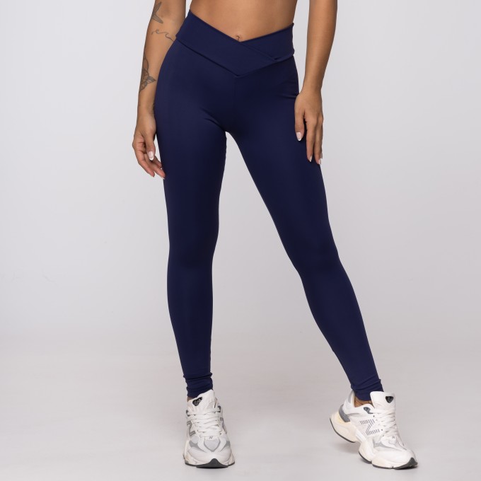 Calça Legging Marinho Cós Cruzado