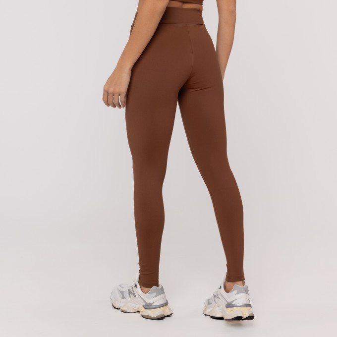 Calça Legging Classic Recorte Lateral Marrom