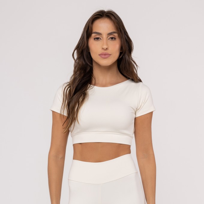 Cropped Classic Decote Costas Off White