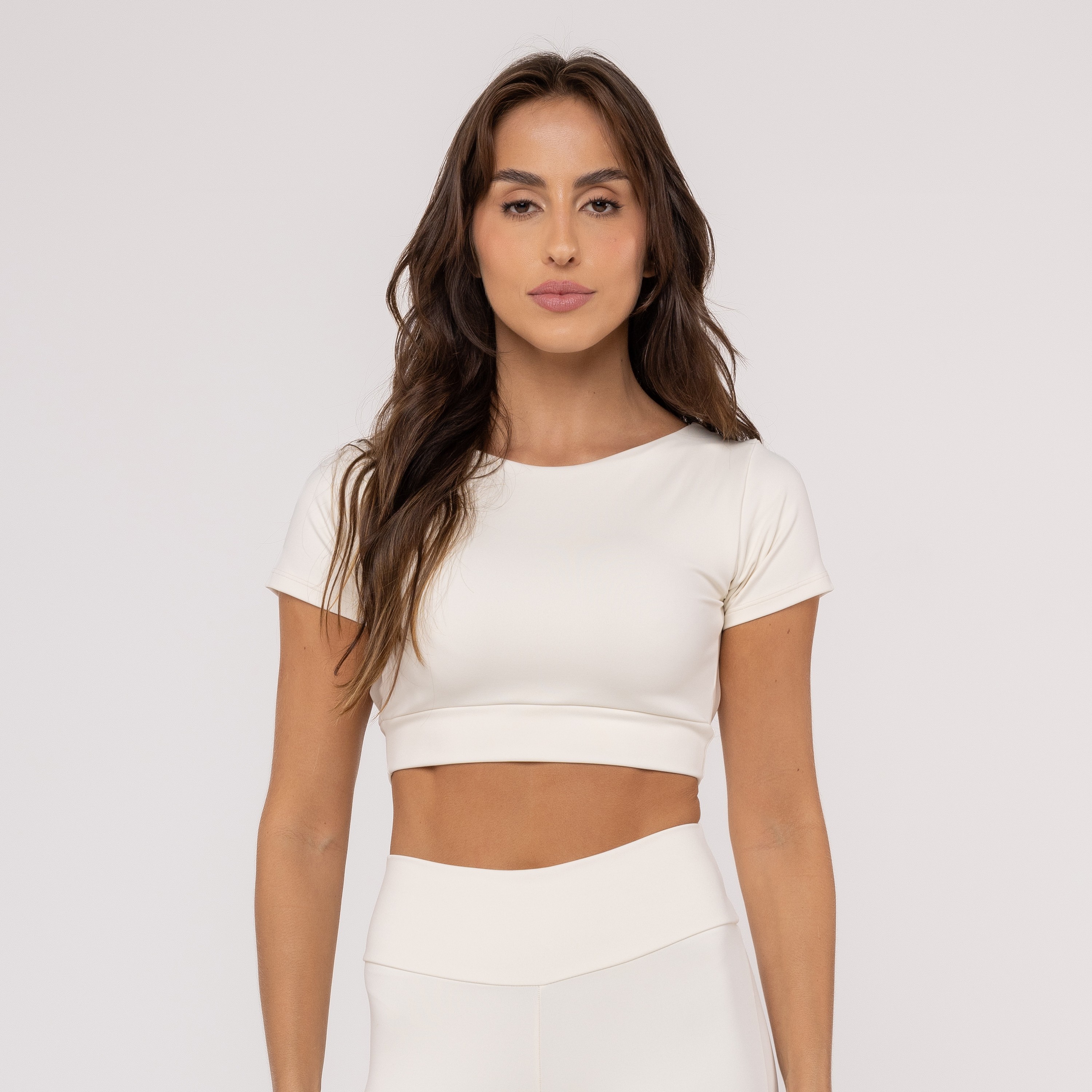 Cropped Classic Decote Costas Off White