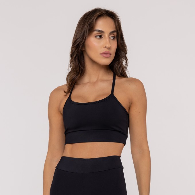 Top Classic Alças Cruzadas Preto