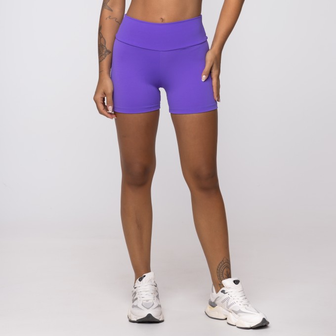 Short Roxo Lavanda Básico em Polimida