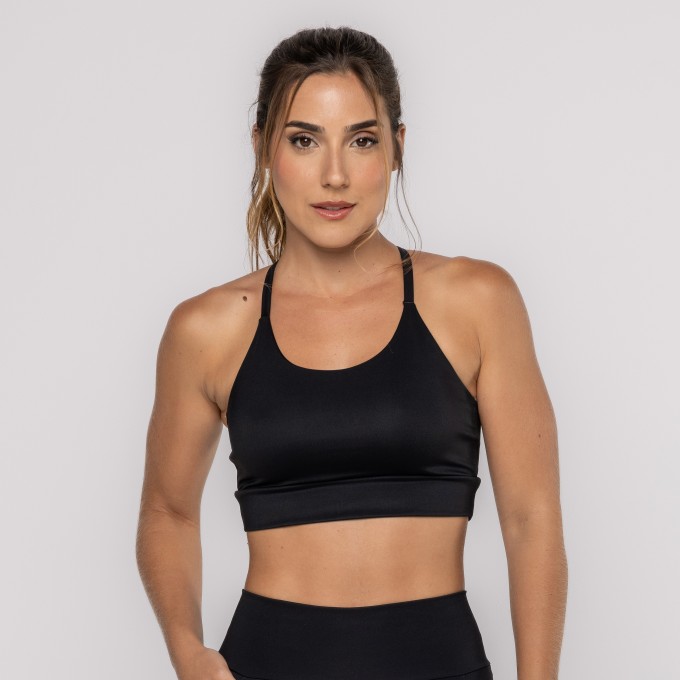 Top Preto Tiras Nas Costas