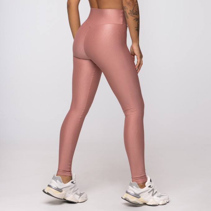 Calça Legging Rosa Romance Wonder Detalhe em V nas Costas