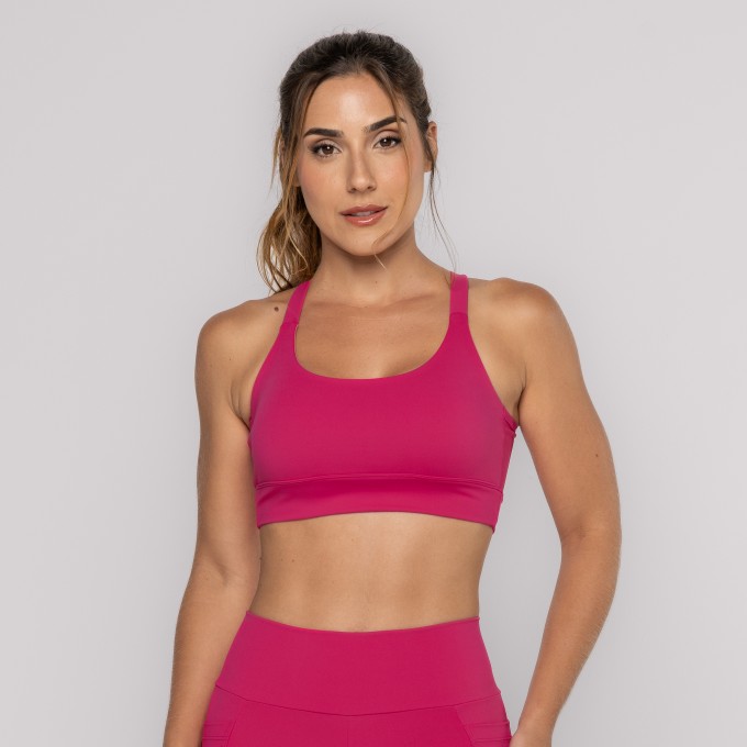 Top Jadore Com Bolso e Alças Cruzadas