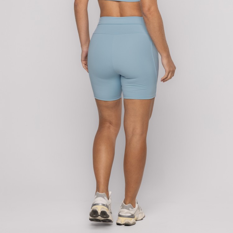 Short Azul bem Estar Com Bolsos Laterais E Nas Costas