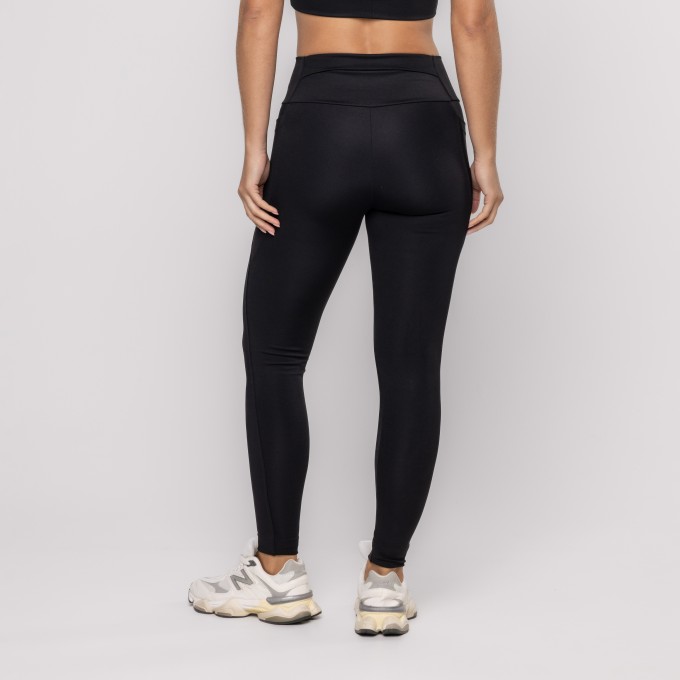 Calça Legging Preto Com Bolso Laterais E Nas Costas