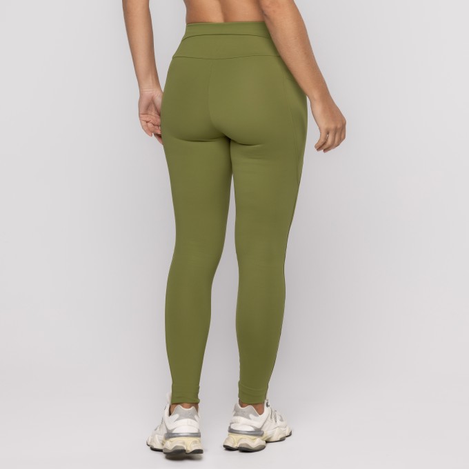 Calça Legging Verde Covert Com Bolso Laterais E Nas Costas