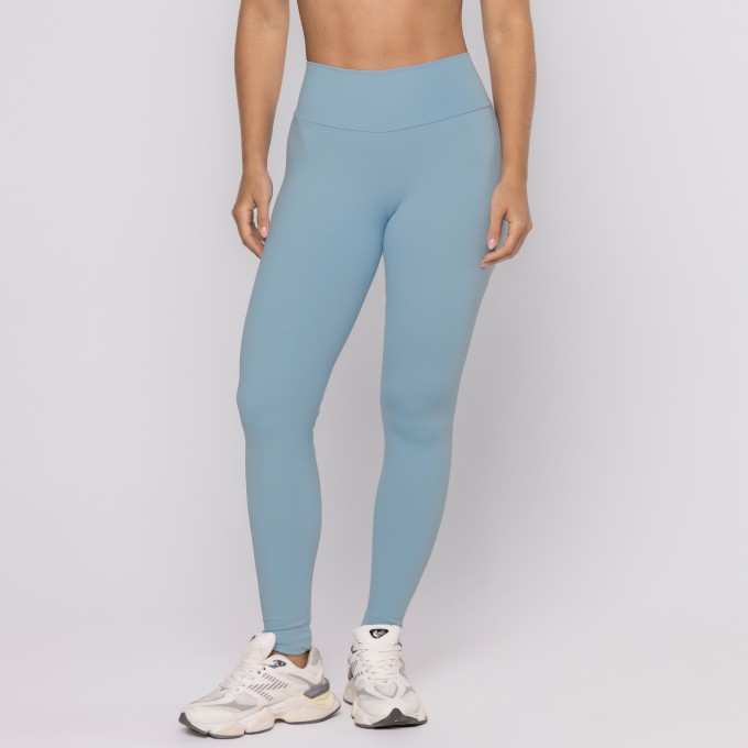 Calça Legging Azul Bem Estar Com Bolso Nas Costas