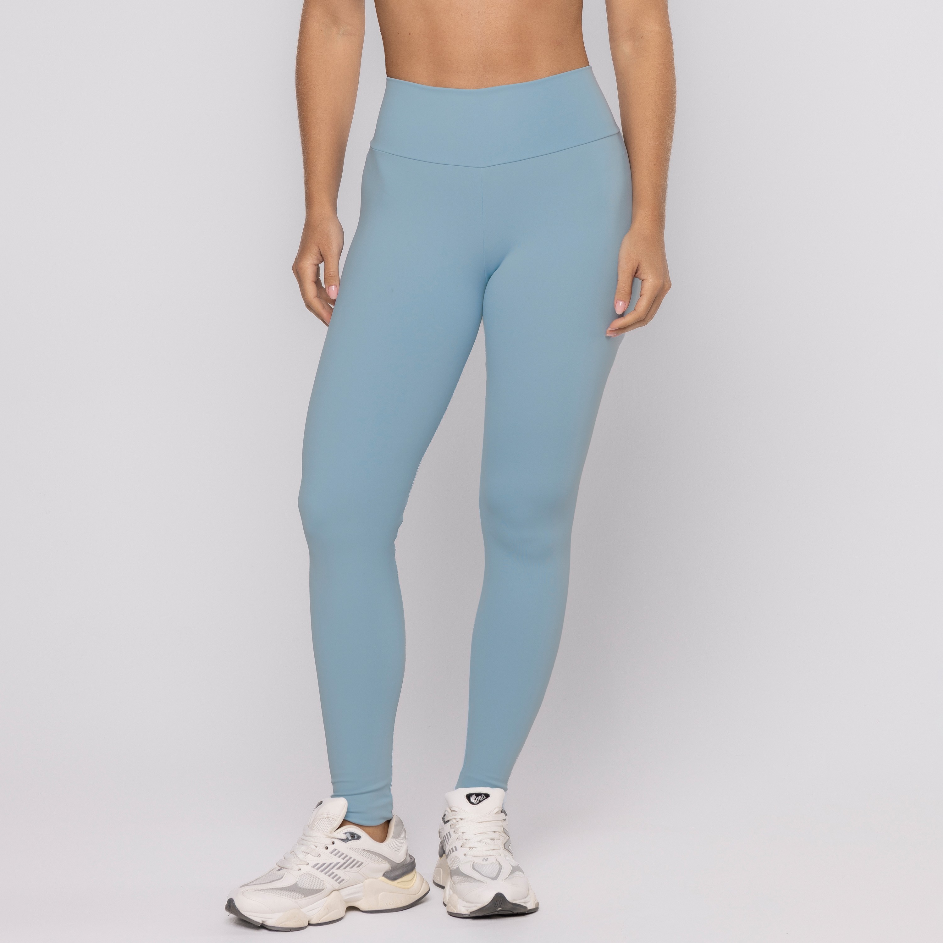 Calça Legging Azul Bem Estar Com Bolso Nas Costas