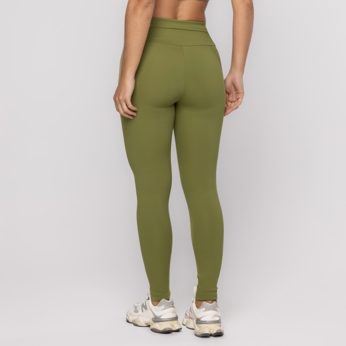 Calça Legging Verde Covert Com Bolso Nas Costas