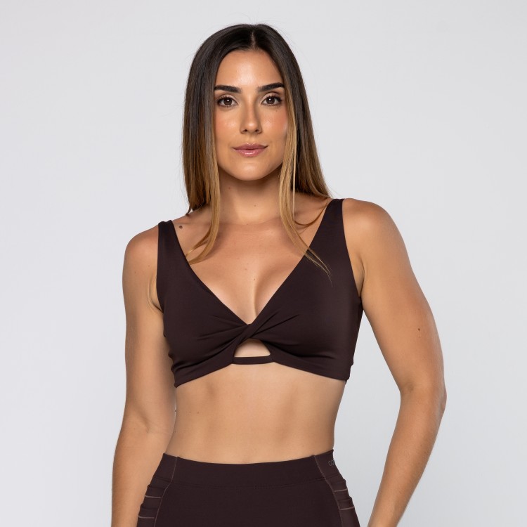 Top Force Cruzado Com Recorte Pau Brasil