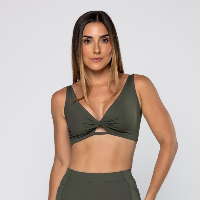 Top Force Cruzado Com Recorte Verde Pinho