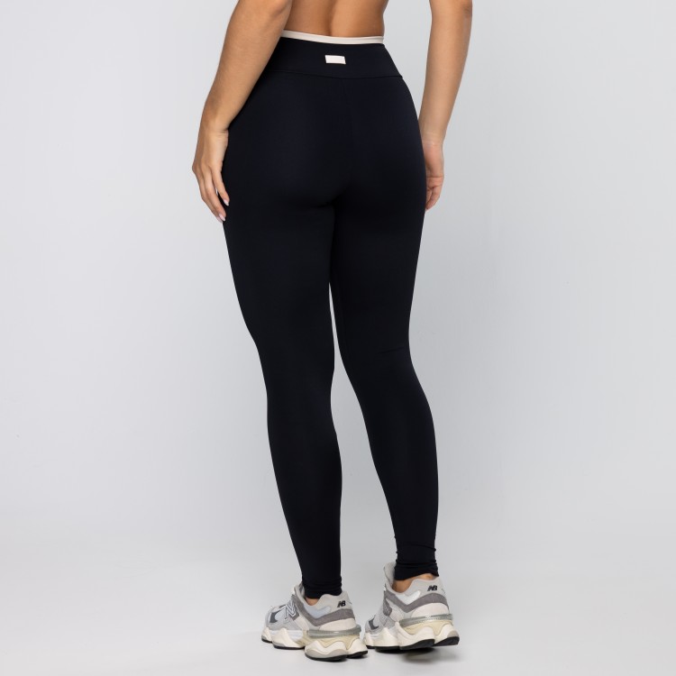 Calça Legging Force Com Viés Preto
