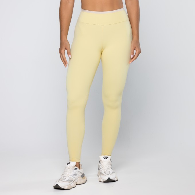Calça Legging Force Com Viés Amarelo Baby