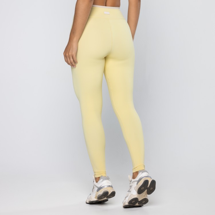 Calça Legging Force Com Viés Amarelo Baby