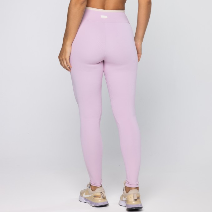 Calça Legging Force Com Viés Rosa Calmy