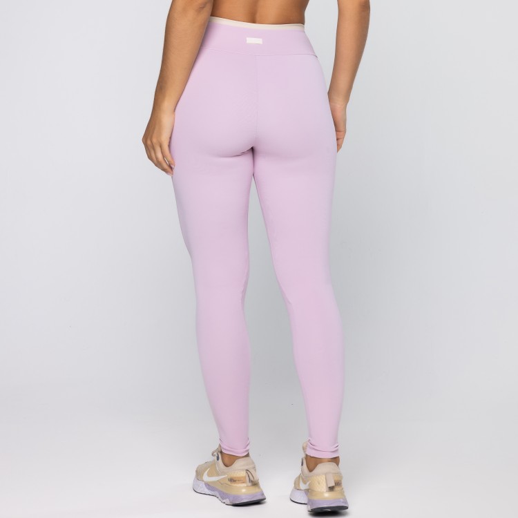 Calça Legging Force Com Viés Rosa Calmy