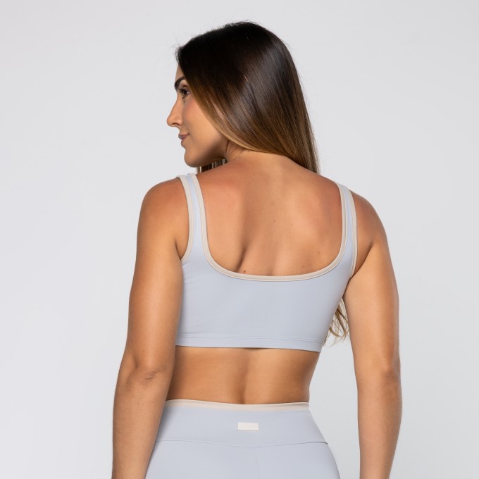 Top Force Com Viés Cinza Suave