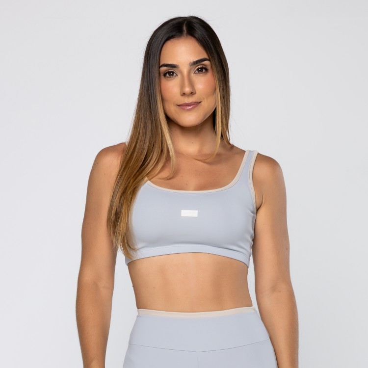 Top Force Com Viés Cinza Suave