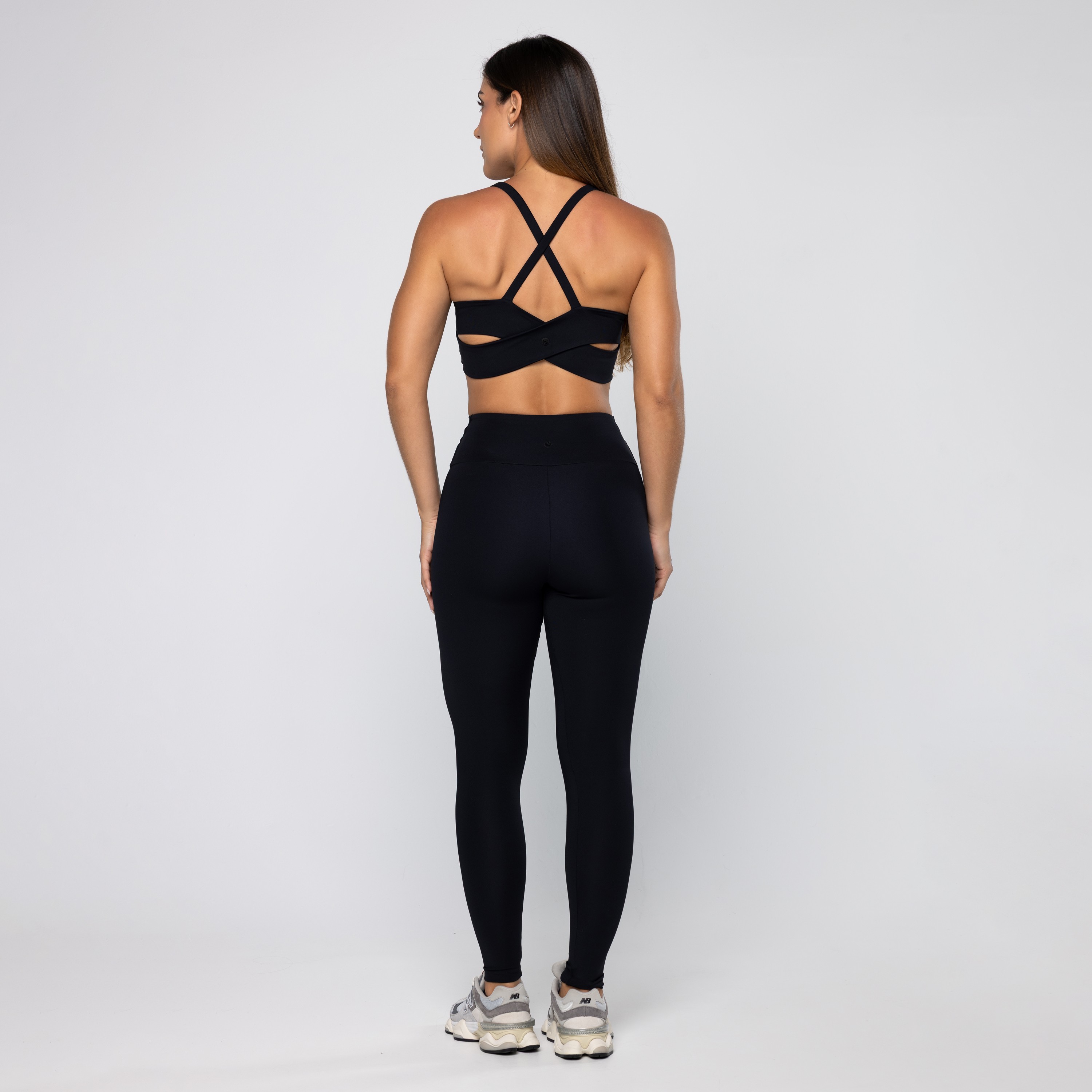 Calça Legging Force Com Bolsos No Cós Preto - GoMax