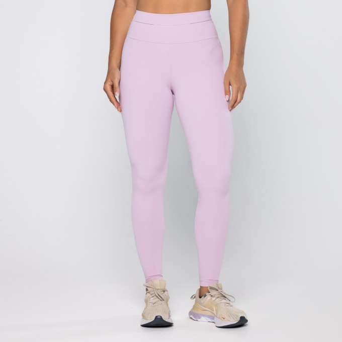 Calça Legging Force Com Bolsos No Cós Rosa Calmy