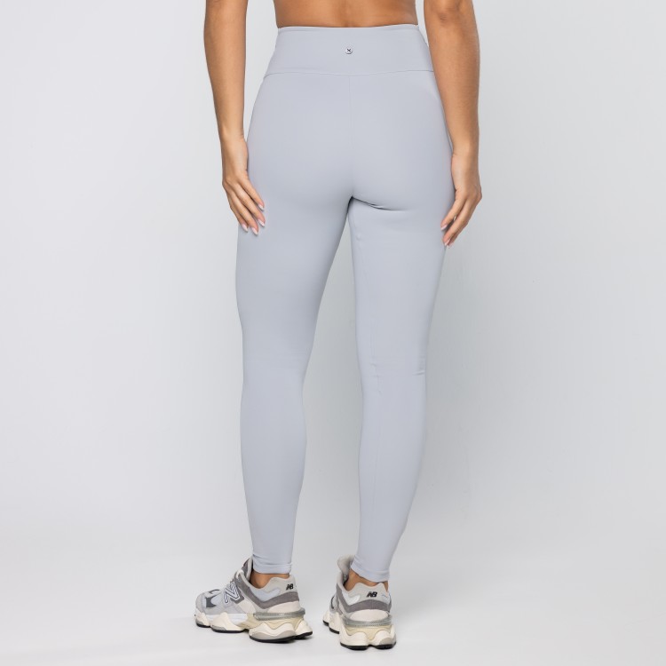 Calça Legging Force Com Bolsos No Cós Cinza Suave