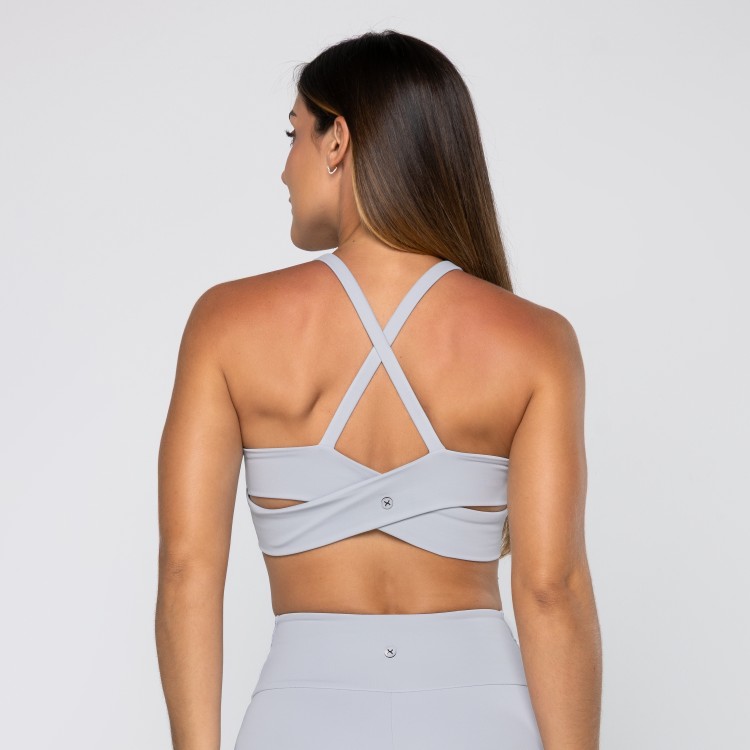 Top Force Cruzado Nas Costas Cinza Suave