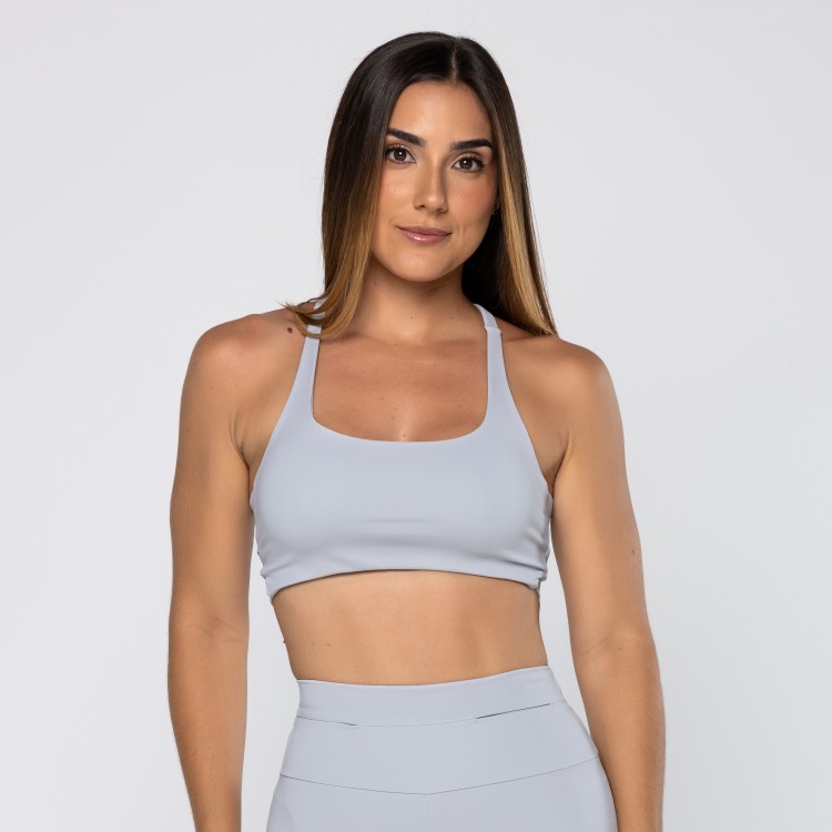 Top Force Cruzado Nas Costas Cinza Suave