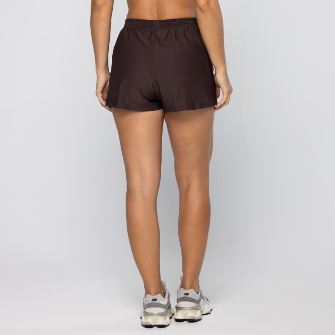 Short Force Soltinho Com Bolsos Laterais Pau Brasil