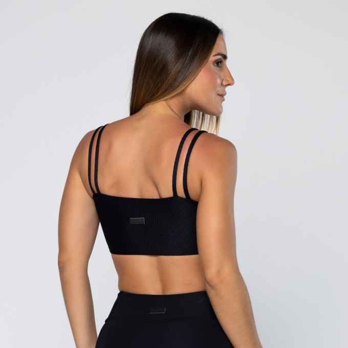 Top Force Texturizado Com Alça Dupla Preto