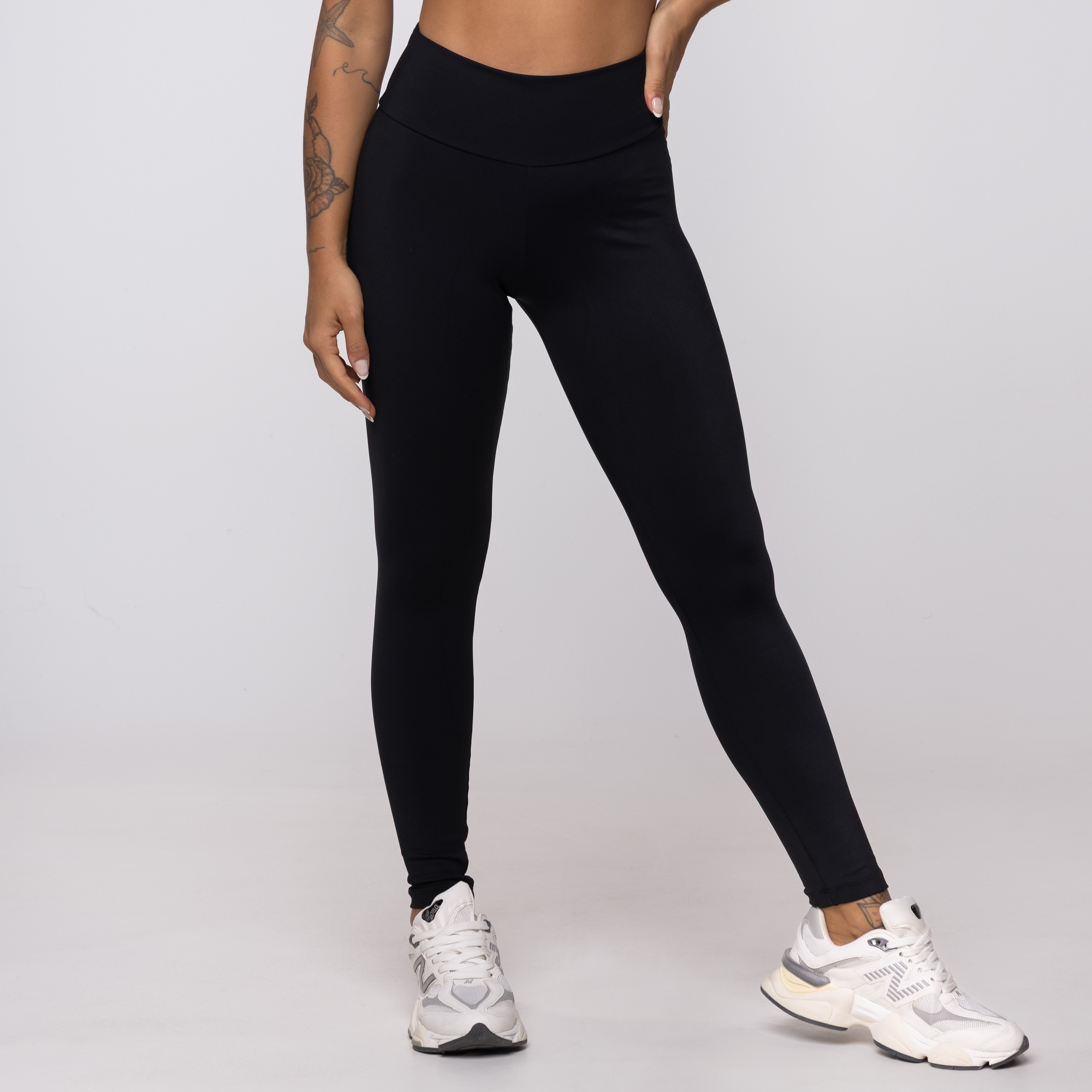 Calça Legging Preta Athletic Em Poliamida