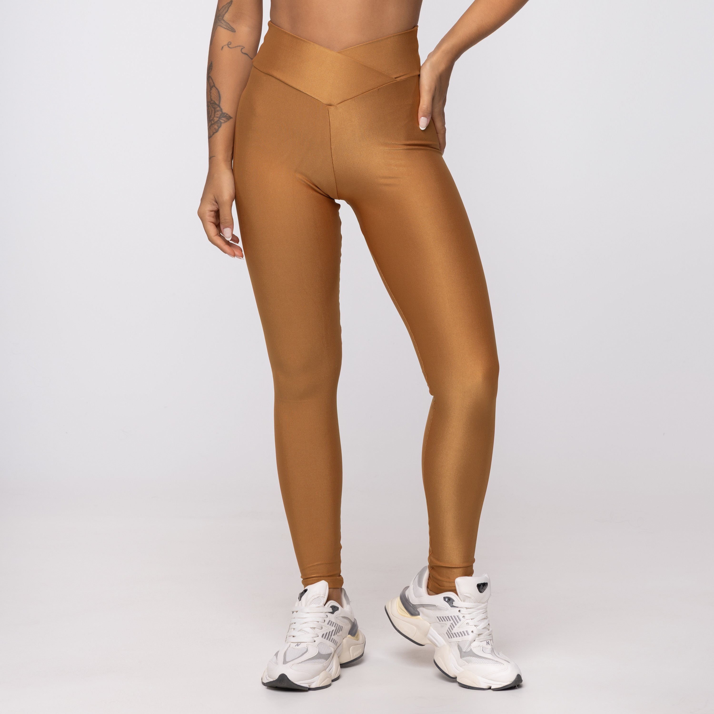 Calça Legging Conhaque Wonder Cós Cruzado