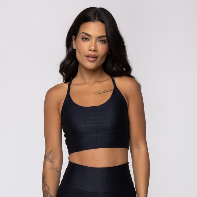 Top Preto Wonder com Recorte nas Costas