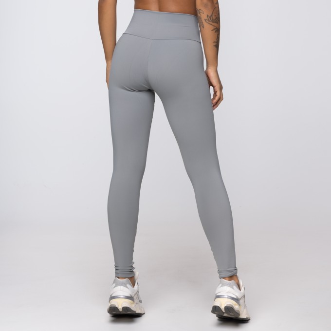 Calça Legging Cinza Lua Nova Athletic em Poliamida