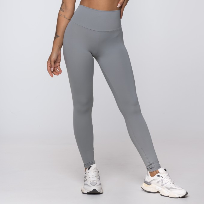 Calça Legging Cinza Lua Nova Athletic em Poliamida