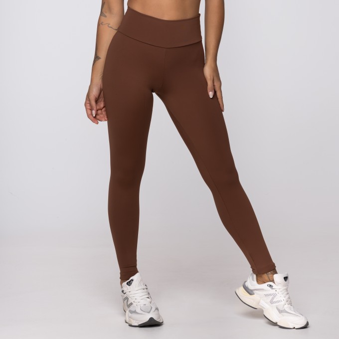 Calça Legging Marrom Athletic em Poliamida