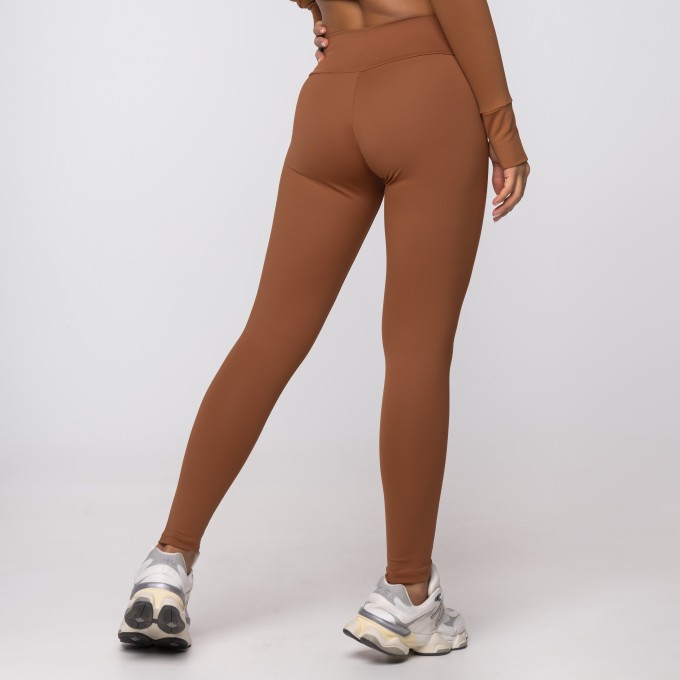 Calça Legging Marrom Nutella Athletic em Poliamida